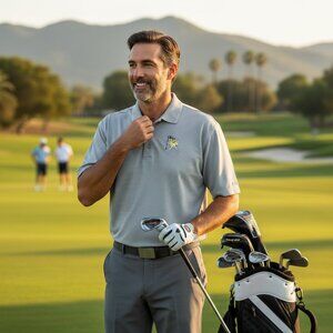 Men's Polo Golf Shirt Sage Green M&M's Short Sleeves Collared PING Size XL